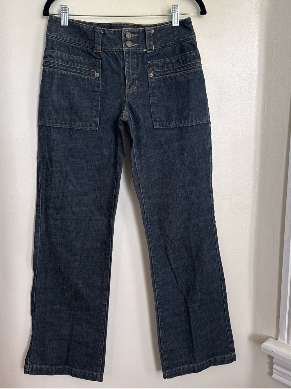 Izod Dark Gray Wide-Leg Jeans with Front Patch Pockets